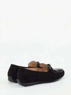 Hassia – Loafer aus Velours- und Lackleder schwarz