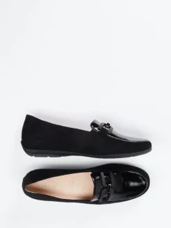 Hassia – Loafer aus Velours- und Lackleder schwarz