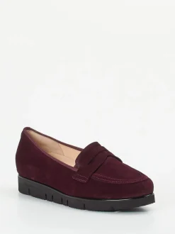 Hassia – Loafer aus Veloursleder in Bordeauxrot