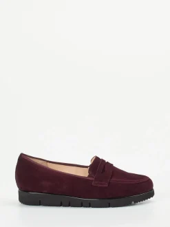 Hassia – Loafer aus Veloursleder in Bordeauxrot