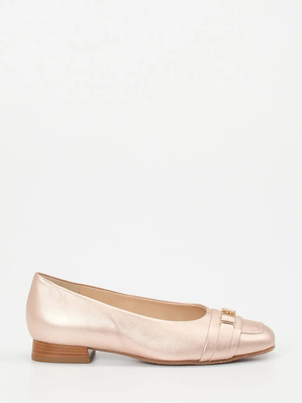 Hassia – Loafer-Ballerinas aus Metallicleder Roségold