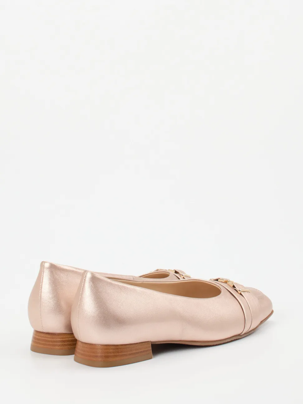 Hassia – Loafer-Ballerinas aus Metallicleder Roségold