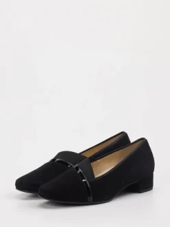 Hassia – Loafer-Pumps aus Veloursleder Schwarz