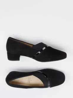 Hassia – Loafer-Pumps aus Veloursleder Schwarz