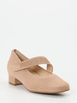 Hassia – Mary Jane Pumps aus Veloursleder rosébeige