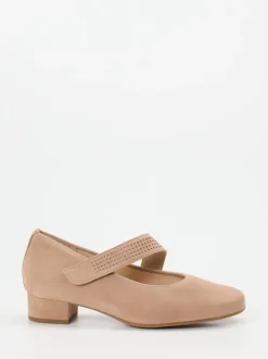 Hassia – Mary Jane Pumps aus Veloursleder rosébeige