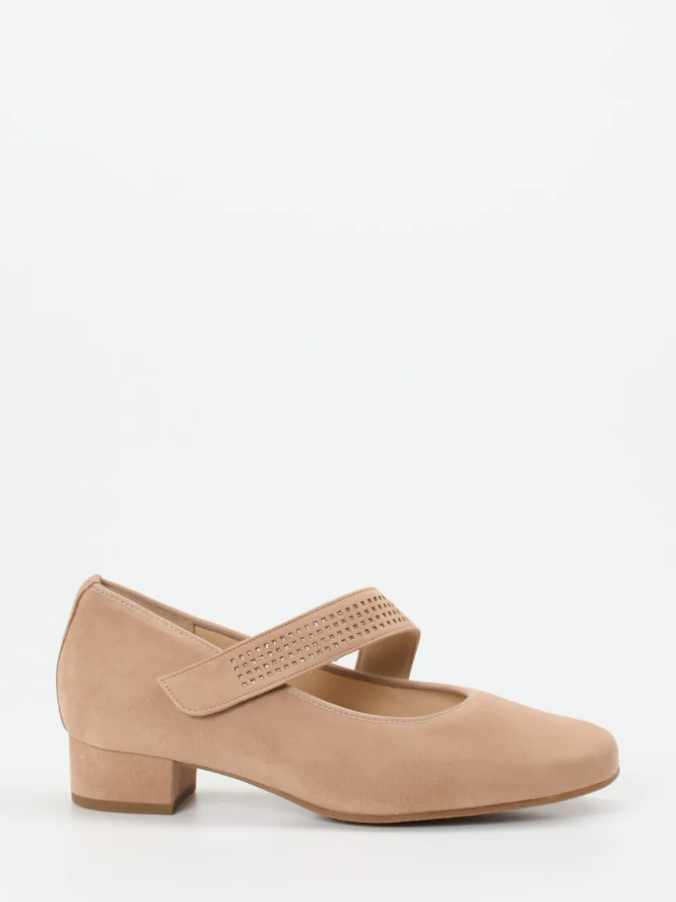 Hassia – Mary Jane Pumps aus Veloursleder rosébeige