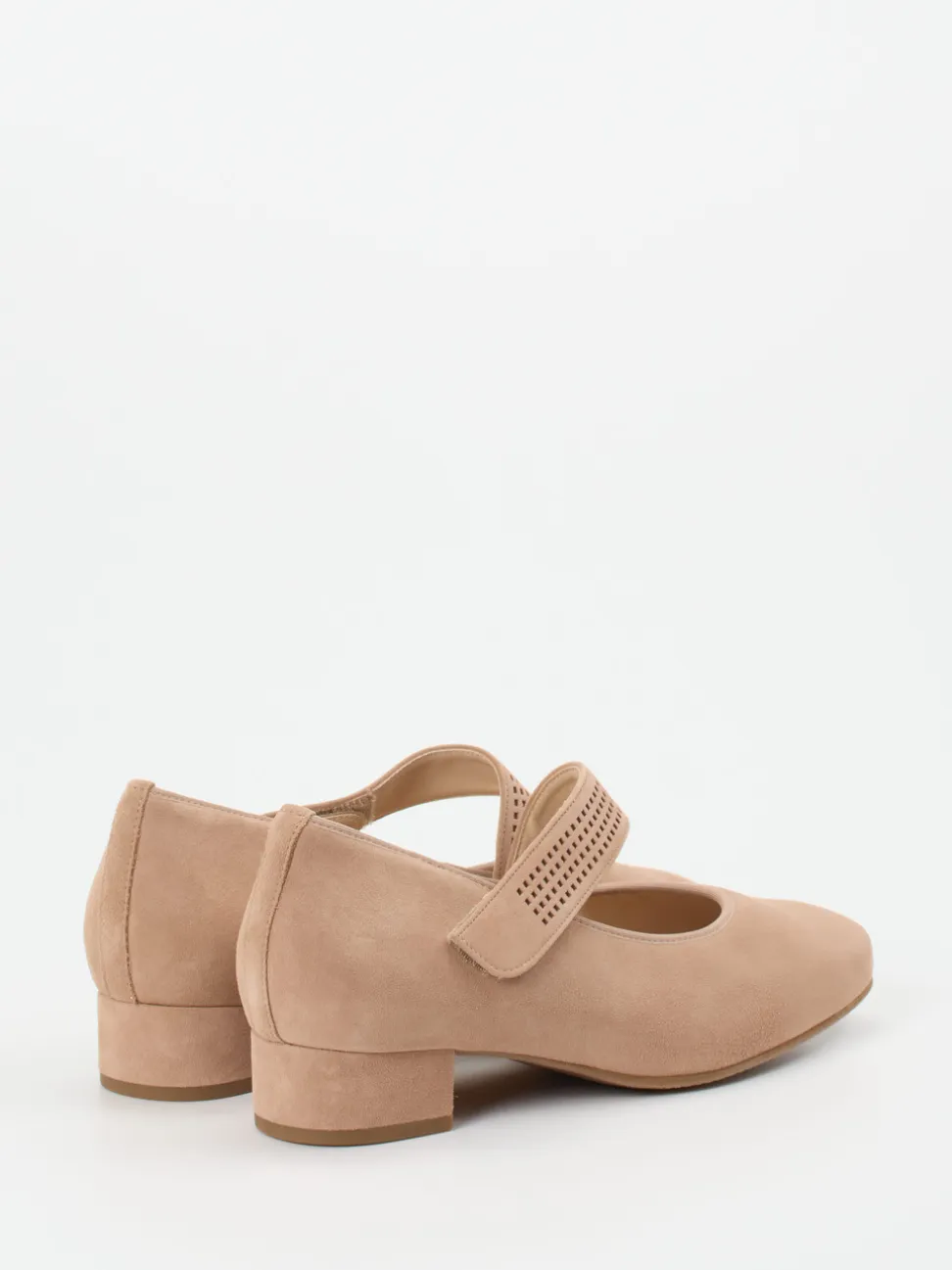 Hassia – Mary Jane Pumps aus Veloursleder rosébeige