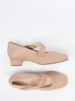 Hassia – Mary Jane Pumps aus Veloursleder rosébeige
