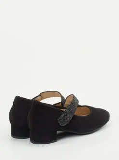 Hassia – Mary Jane Pumps aus Veloursleder schwarz
