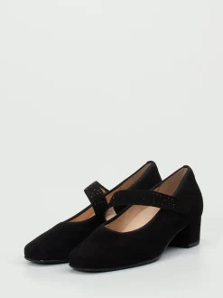 Hassia – Mary Jane Pumps aus Veloursleder schwarz