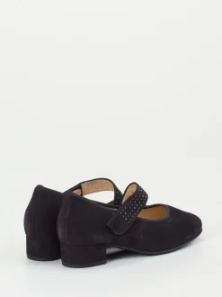 Hassia – Mary Jane Pumps aus Veloursleder Dunkelblau