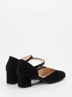 Hassia – Mary-Jane-Pumps aus Veloursleder schwarz