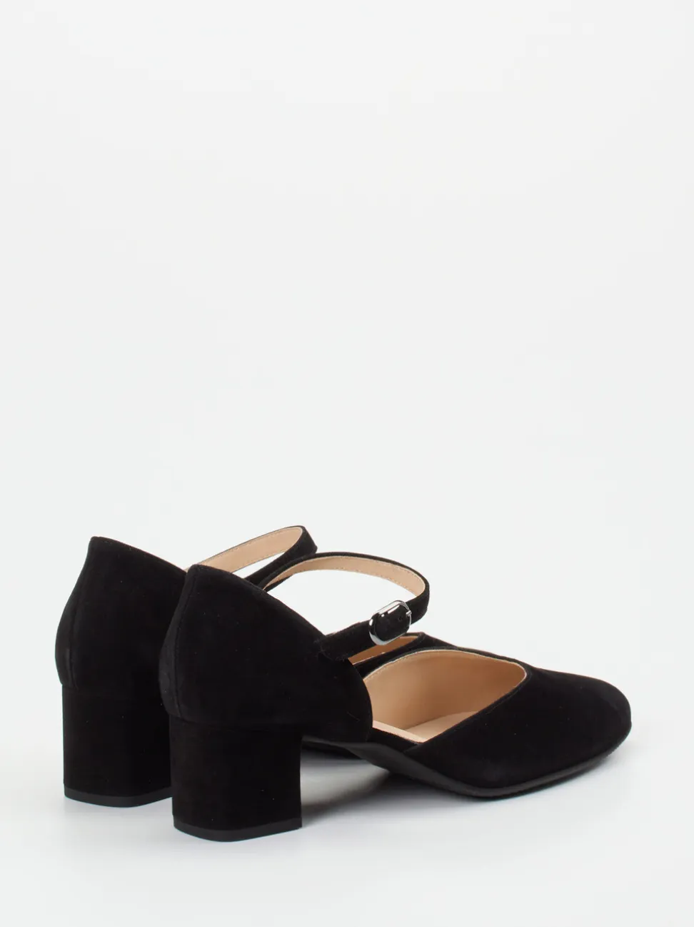 Hassia – Mary-Jane-Pumps aus Veloursleder schwarz
