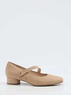 Hassia – Mary-Jane-Pumps aus Veloursleder beige