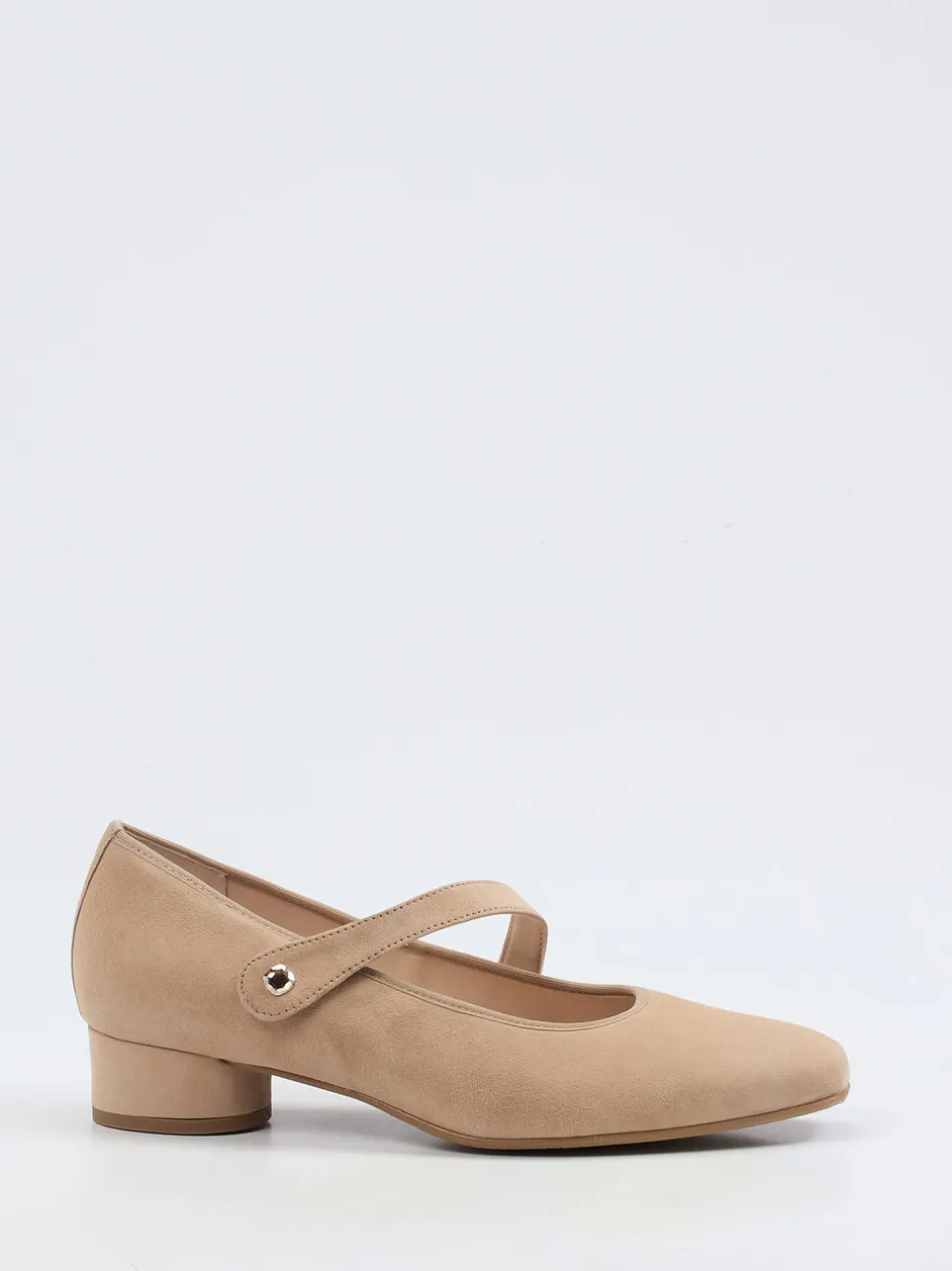 Hassia – Mary-Jane-Pumps aus Veloursleder beige