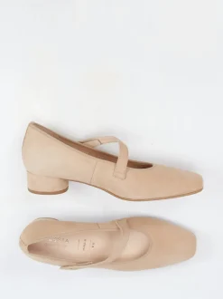 Hassia – Mary-Jane-Pumps aus Veloursleder beige