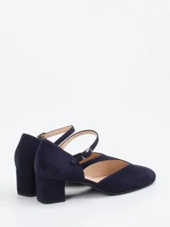 Hassia – Mary-Jane-Pumps aus Veloursleder Dunkelblau