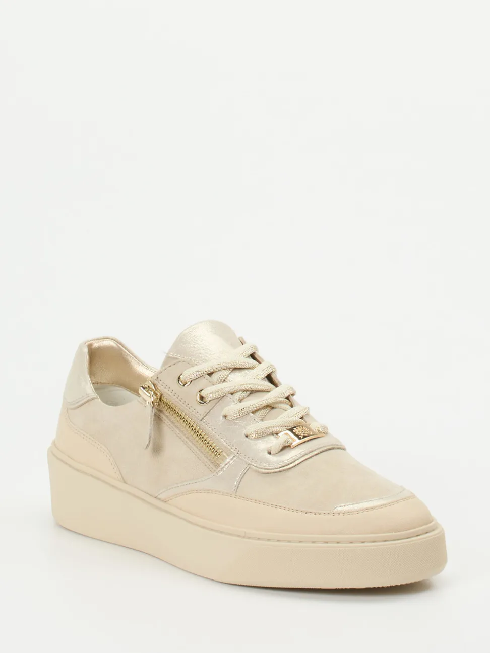 Hassia – Plateau-Sneaker aus Veloursleder beige