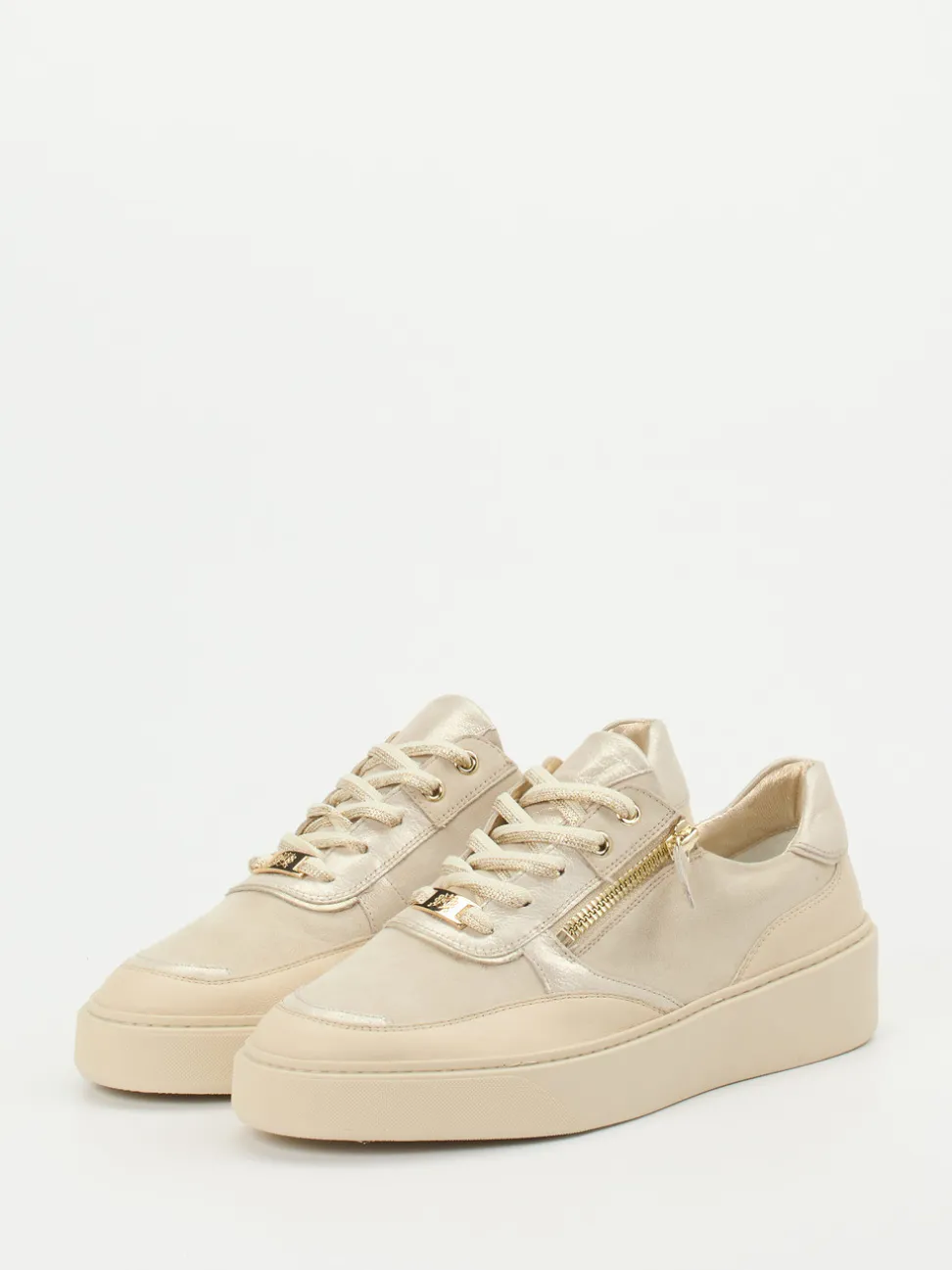 Hassia – Plateau-Sneaker aus Veloursleder beige