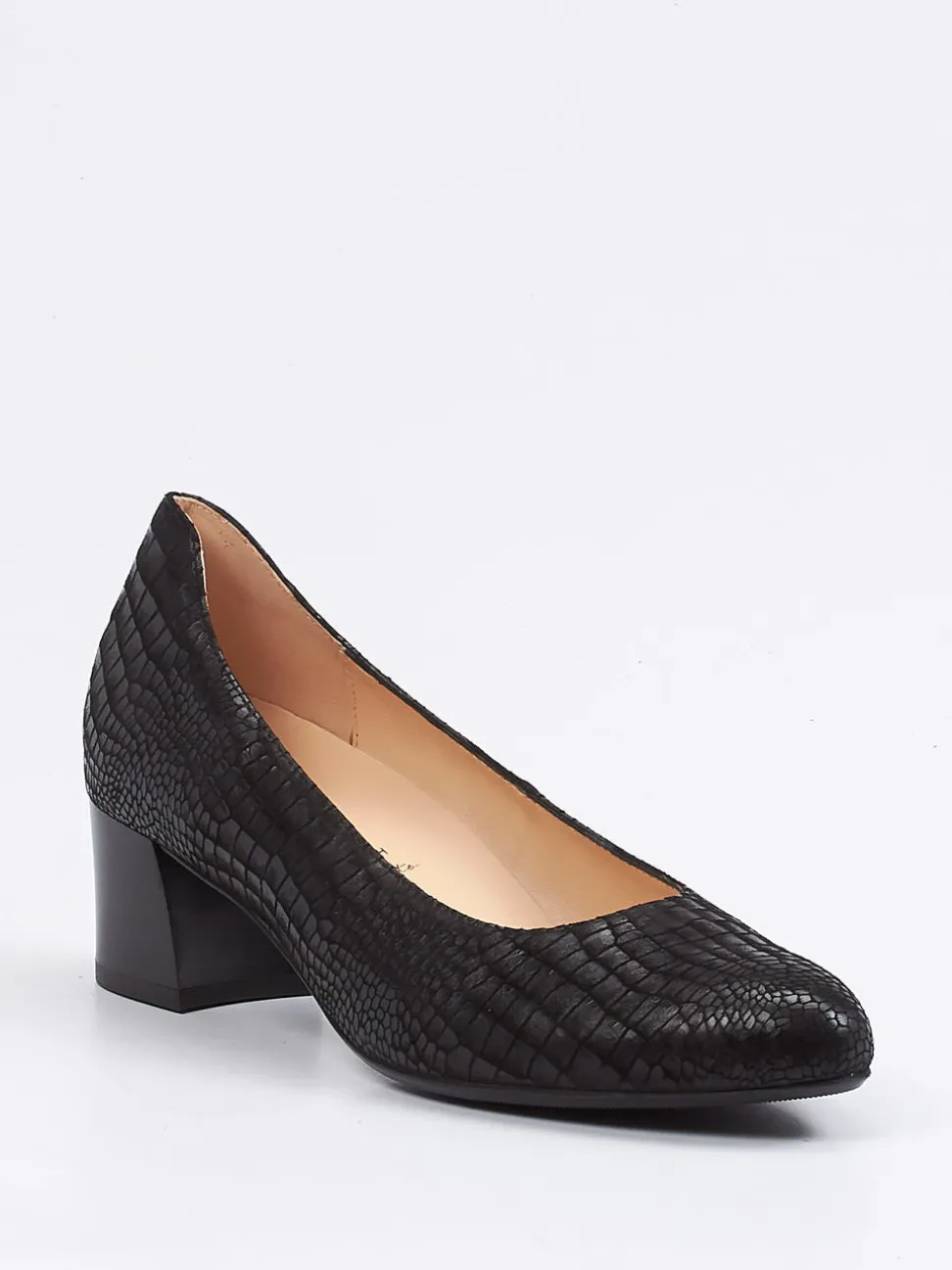 Hassia – Pumps aus geprägtem Leder schwarz