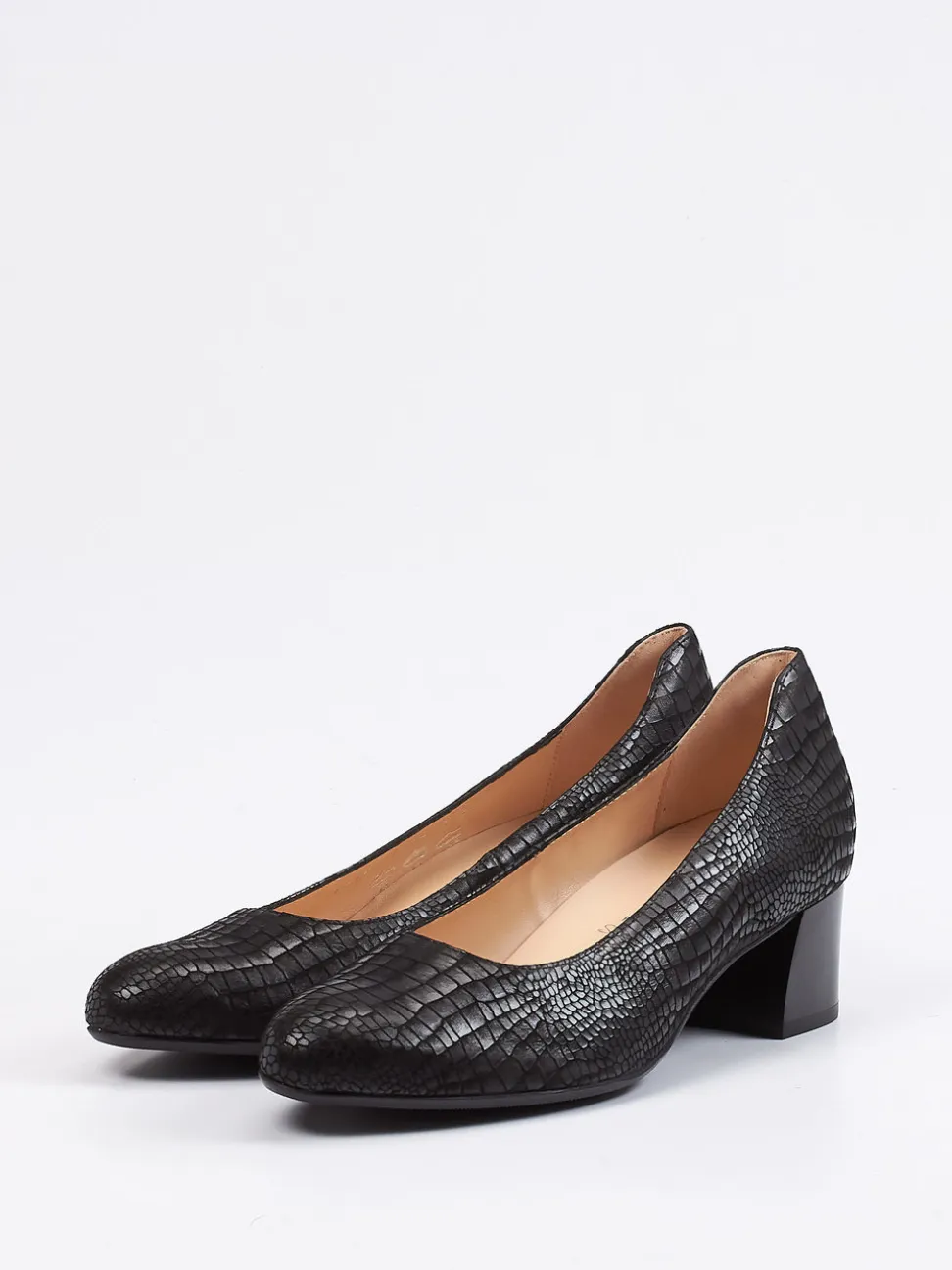 Hassia – Pumps aus geprägtem Leder schwarz