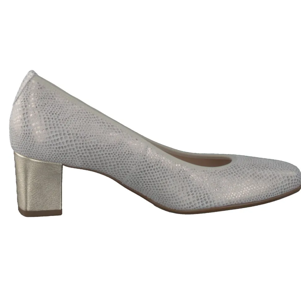 Hassia – Pumps aus geprägtem Leder in Beige