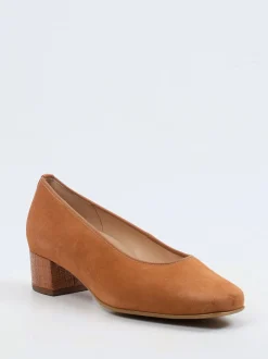 Hassia – Pumps aus Veloursleder cognacfarben