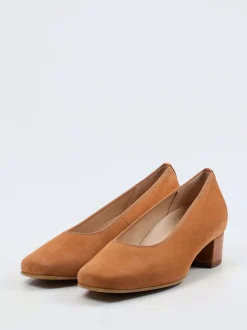 Hassia – Pumps aus Veloursleder cognacfarben