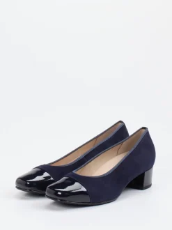 Hassia – Pumps aus Veloursleder und Lack in Blau