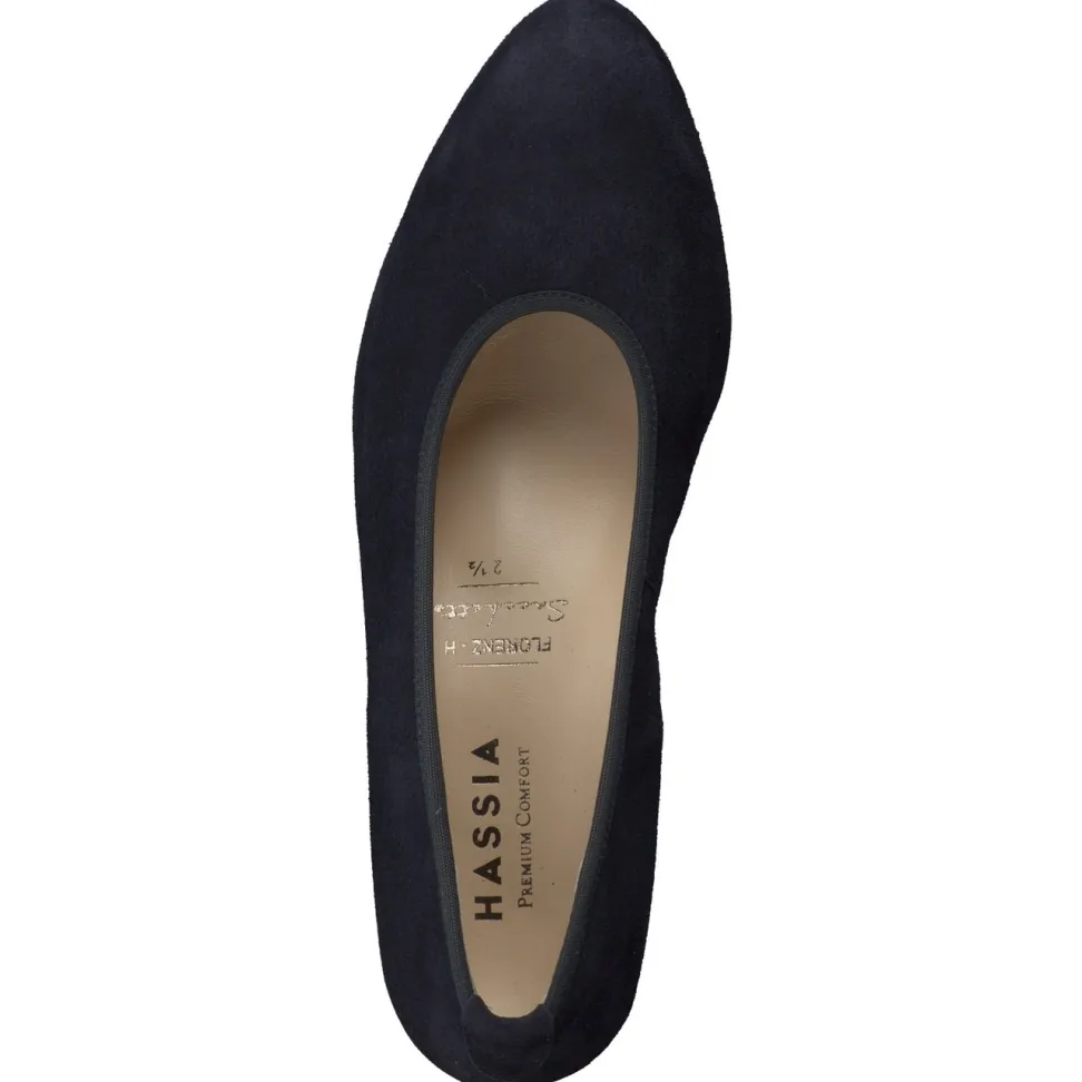 Hassia – Pumps aus Veloursleder Dunkelblau