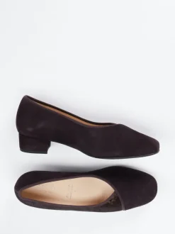 Hassia – Pumps aus Veloursleder mit Metallic-Mesh