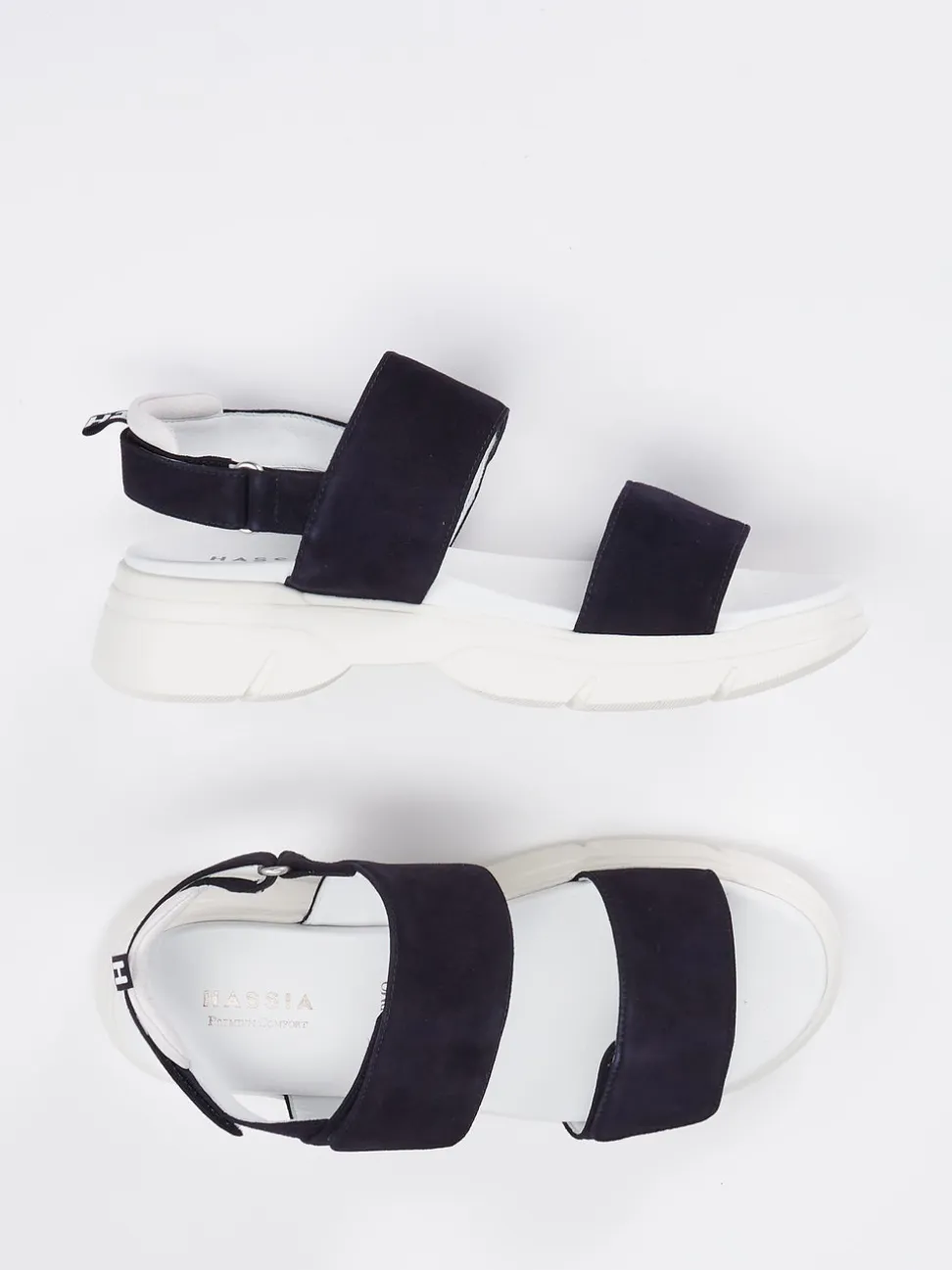 Hassia – Sandalen aus Veloursleder in Nachtblau