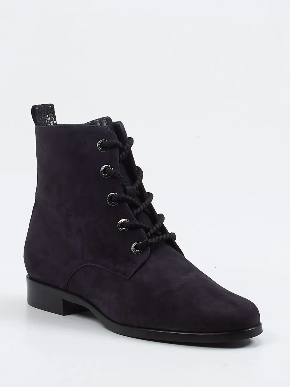 Hassia – Schnürboots aus Veloursleder Dunkelblau