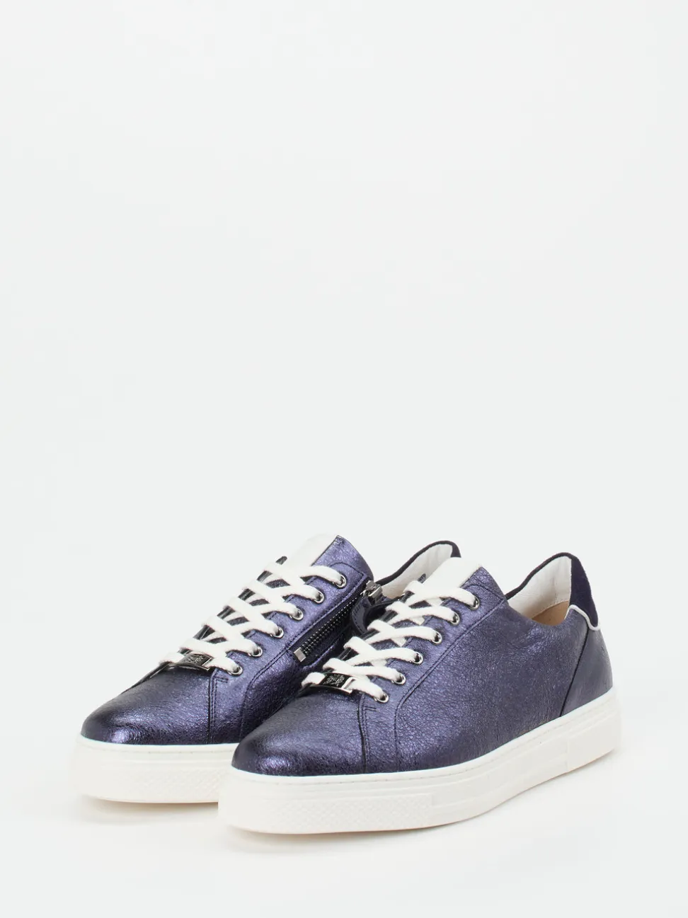 Hassia – Sneaker aus Metallicleder in Dunkelblau