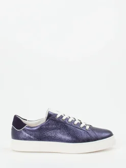 Hassia – Sneaker aus Metallicleder in Dunkelblau