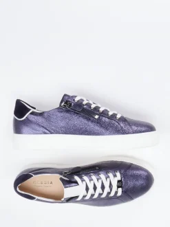 Hassia – Sneaker aus Metallicleder in Dunkelblau