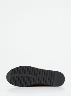 Hassia – Sneaker aus Metallicleder und Velours beige