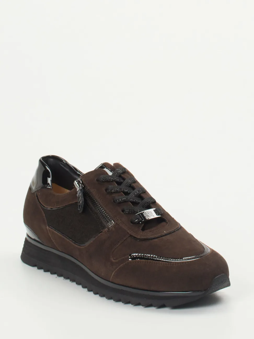 Hassia – Sneaker aus Veloursleder in Dunkelbraun