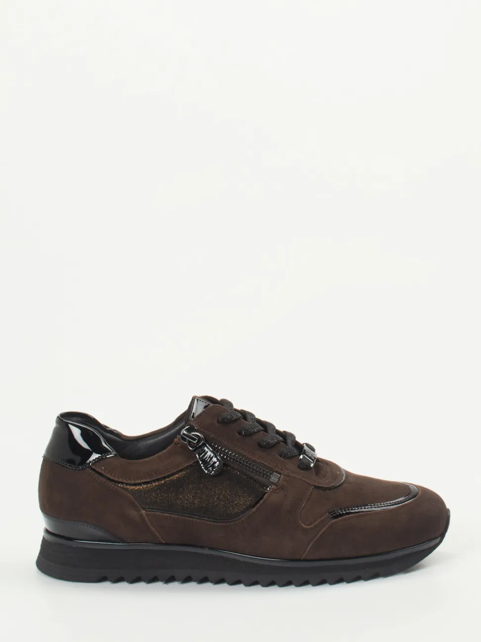 Hassia – Sneaker aus Veloursleder in Dunkelbraun