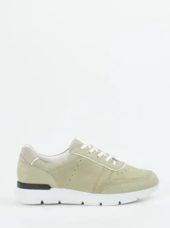 Hassia – Sneaker aus Veloursleder salbeigrün