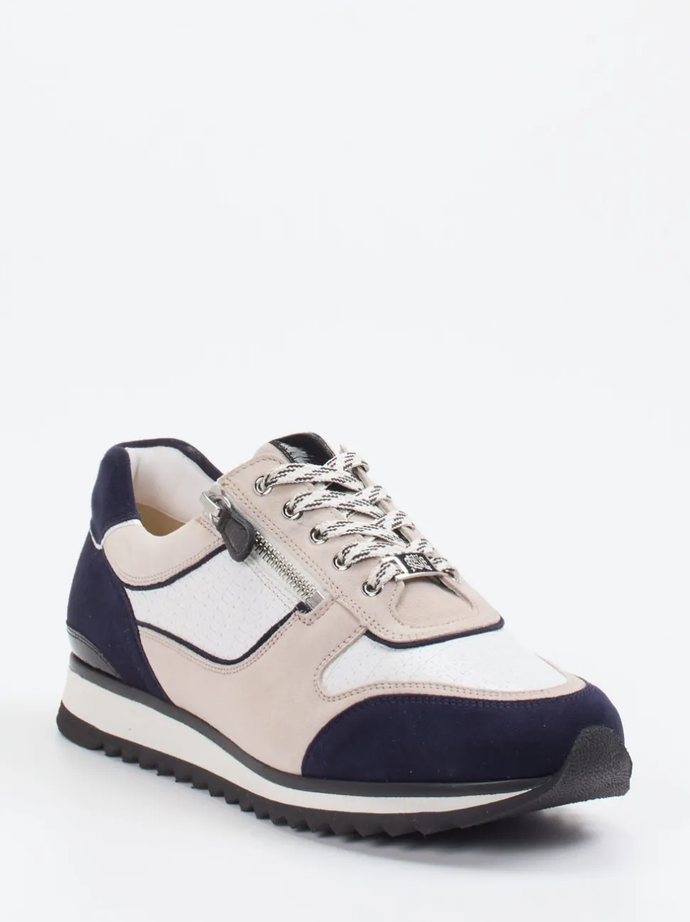 Hassia – Sneaker aus Veloursleder und Leder mehrfarbig