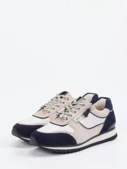 Hassia – Sneaker aus Veloursleder und Leder mehrfarbig