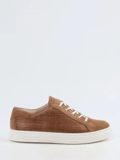 Hassia – Sneaker aus Veloursleder cognacfarben