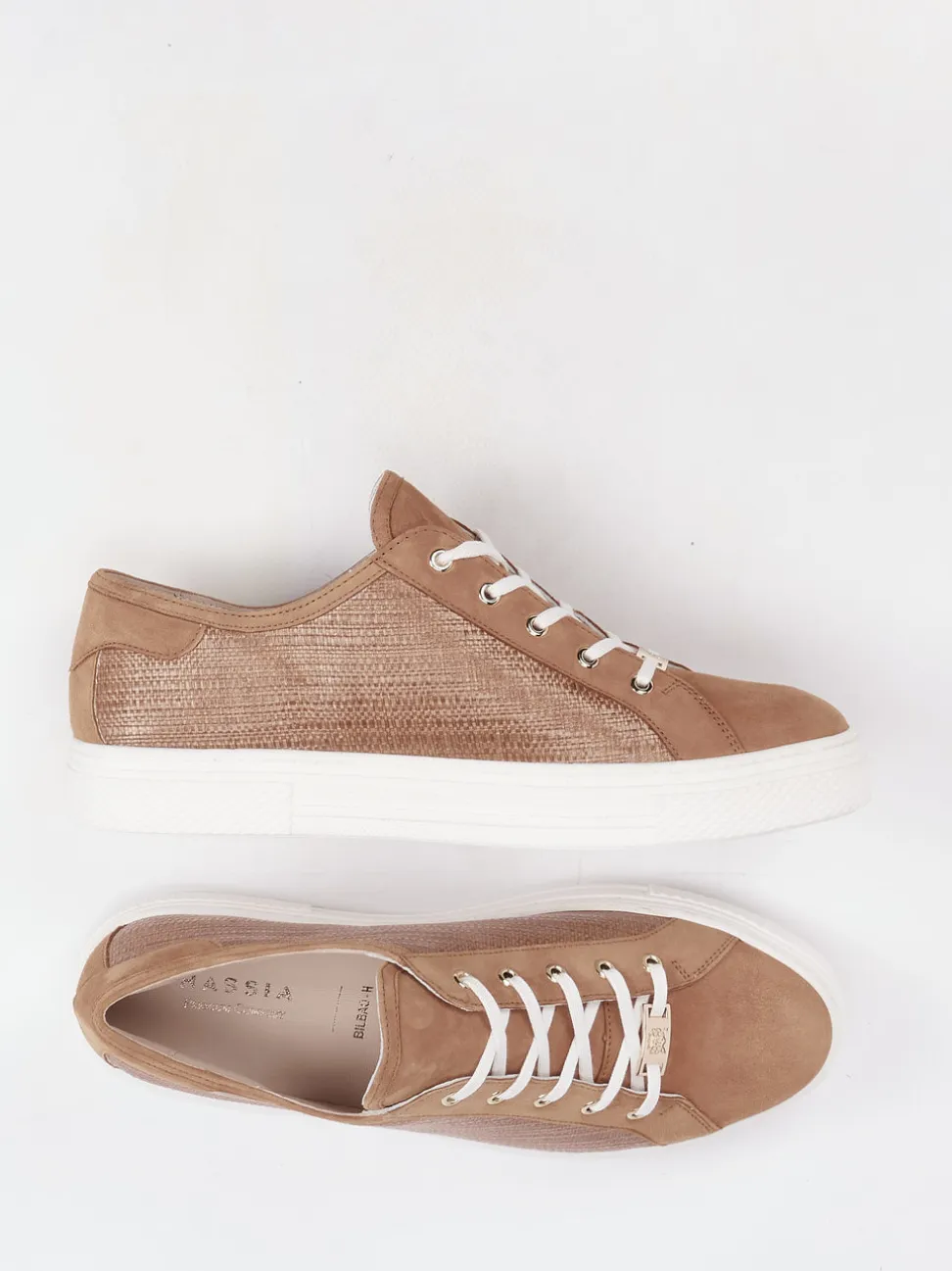 Hassia – Sneaker aus Veloursleder cognacfarben