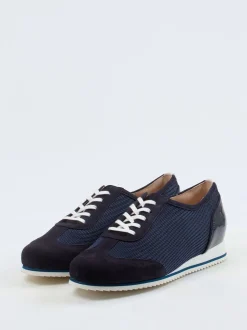 Hassia – Sneaker aus Veloursleder und Mesh dunkelblau