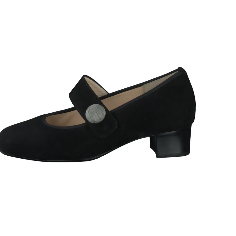Hassia – Spangenpumps aus Nubukleder schwarz