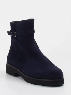 Hassia – Stiefeletten aus Veloursleder Dunkelblau