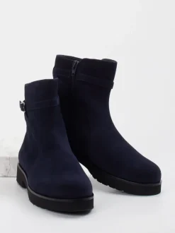 Hassia – Stiefeletten aus Veloursleder Dunkelblau