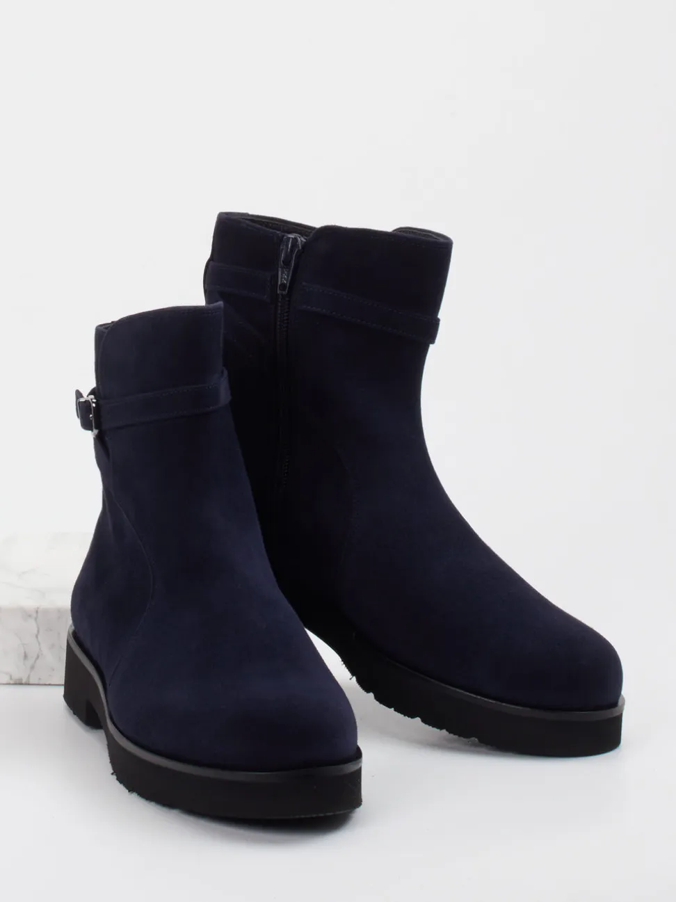 Hassia – Stiefeletten aus Veloursleder Dunkelblau